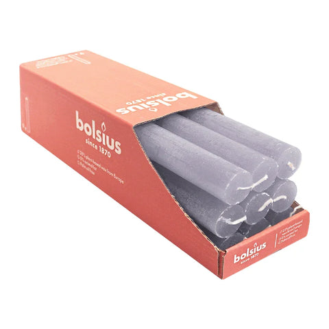 Stabkerzen Rustik, 23/270 mm, Gefrorener Lavendel, BOLSIUS, Brenndauer ca. 13h, 9 Stück pro Verpackung - luterne.shop