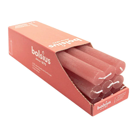 Stabkerzen Rustik, 23/270 mm, Gewürzbraun, BOLSIUS, Brenndauer ca. 13h, 9 Stück pro Verpackung - luterne.shop