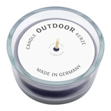 Glasschale Outdoor mit Dochtkerze, Outdoor-Kerze, Anthrazit, WENZEL, 150/80 mm, Brenndauer ca. 20h