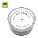 Glasschale Outdoor mit Dochtkerze, Outdoor Kerze, Silbergrau, WENZEL, 150/80 mm, Brenndauer ca. 20h - luterne.shop