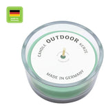 Glasschale Outdoor mit Dochtkerze, Outdoor Kerze, Smaragd, WENZEL, 150/80 mm, Brenndauer ca. 20h - luterne.shop