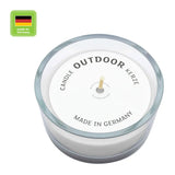 Glasschale Outdoor mit Dochtkerze, Outdoor Kerze, Weiß, WENZEL, 150/80 mm, Brenndauer ca. 20h - luterne.shop