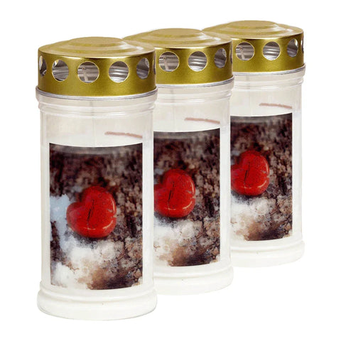Grabkerze mit Motiv "Herz/Eis", JEKA, 4 Tage