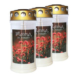 Grabkerzen mit Motiv "Mama", JEKA, 4 Tage, 3 St.
