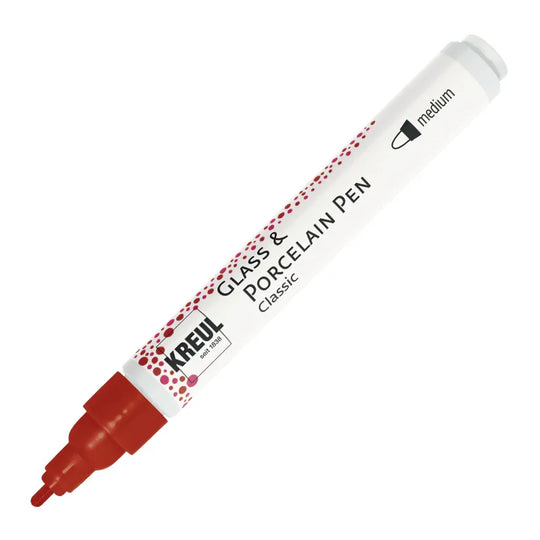 KREUL Glass & Porcelain Pen Classic medium, Dunkelrot, 2-4 mm