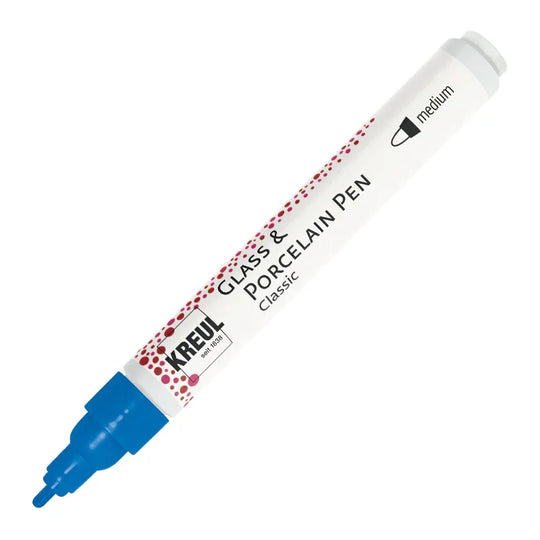 KREUL Glass & Porcelain Pen Classic medium, Lapisblau, 2-4 mm