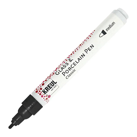 KREUL Glass & Porcelain Pen Classic medium, Schwarz, 2-4 mm