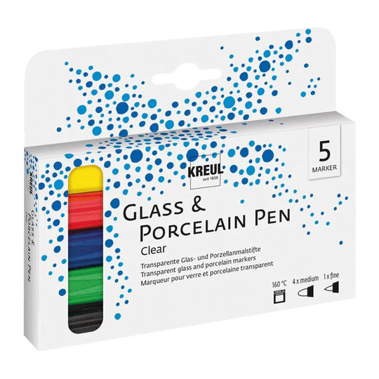 KREUL Glass & Porcelain Pen Clear 5er Set