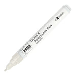 KREUL Glass & Porcelain Pen Metallic medium, Perlmutt-Weiß, 2-4 mm