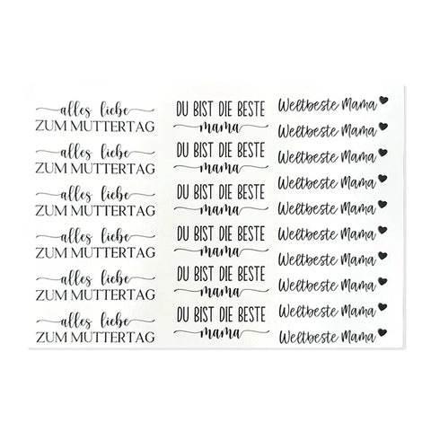 Kerzenfolie, Kerzentattoo "Beste Mama", Schwarz, DIN A5