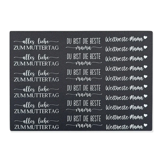 Kerzenfolie, Kerzentattoo "Beste Mama", Weiß, DIN A5