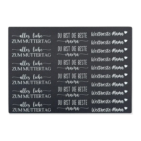 Kerzenfolie, Kerzentattoo "Beste Mama", Weiß, DIN A5
