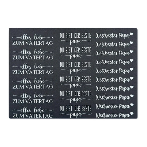 Kerzenfolie, Kerzentattoo "Bester Papa", Weiß, DIN A5