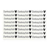 Kerzenfolie, Kerzentattoo "Dankeschön", Schwarz, DIN A5