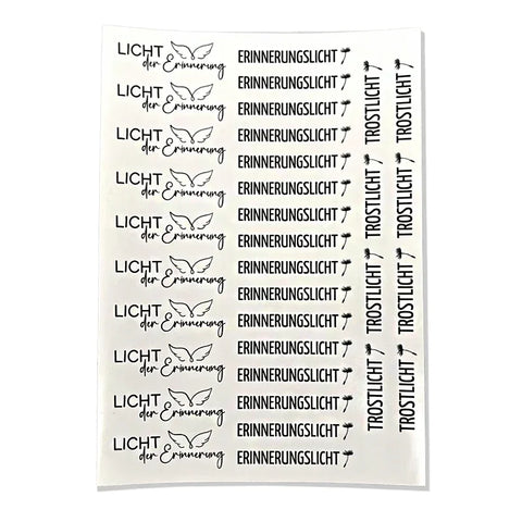 Kerzenfolie, Kerzentattoo "Erinnerungslicht", Schwarz, DIN A4