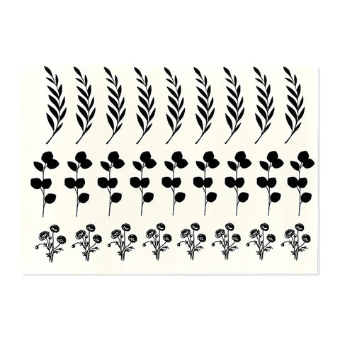 Kerzenfolie, Kerzentattoo "Flora", Schwarz, DIN A5