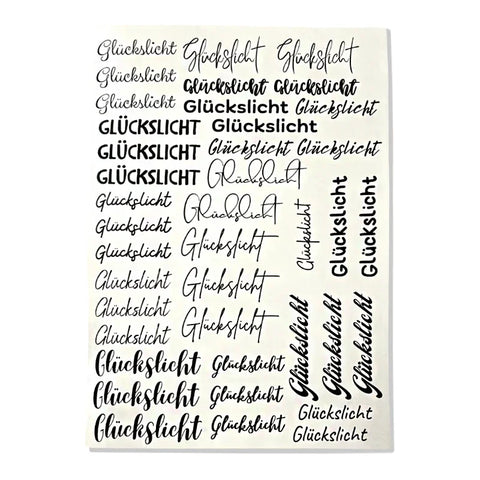 Kerzenfolie, Kerzentattoo "Glückslicht", Schwarz, DIN A4