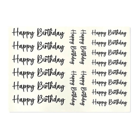 Kerzenfolie, Kerzentattoo "Happy Birthday", Schwarz, DIN A5