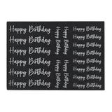 Kerzenfolie, Kerzentattoo "Happy Birthday", Weiß, DIN A5