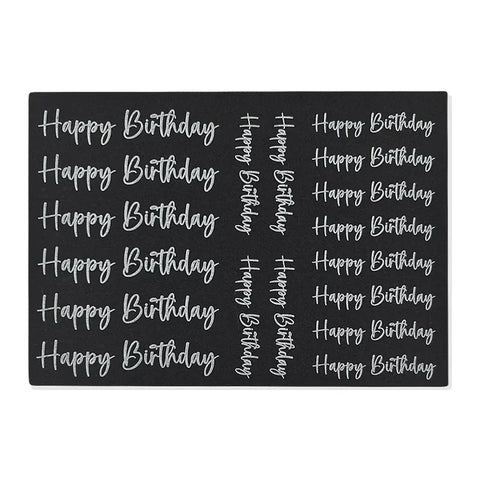Kerzenfolie, Kerzentattoo "Happy Birthday", Weiß, DIN A5