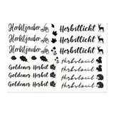 Kerzenfolie, Kerzentattoo "Herbst", Schwarz, DIN A5