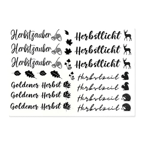 Kerzenfolie, Kerzentattoo "Herbst", Schwarz, DIN A5