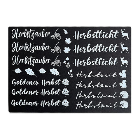 Kerzenfolie, Kerzentattoo "Herbst", Weiß, DIN A5