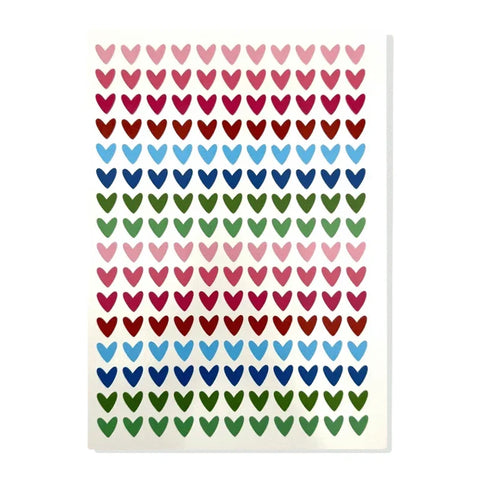 Kerzenfolie, Kerzentattoo "Herzen bunt", Farbig, DIN A4