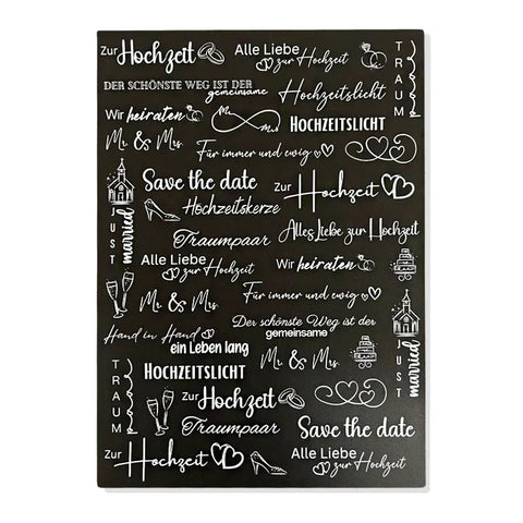Kerzenfolie, Kerzentattoo "Hochzeit", Weiß, DIN A4