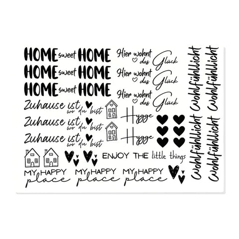 Kerzenfolie, Kerzentattoo "Home", Schwarz, DIN A5