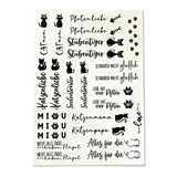 Kerzenfolie, Kerzentattoo "Katzenliebe", Schwarz, DIN A4
