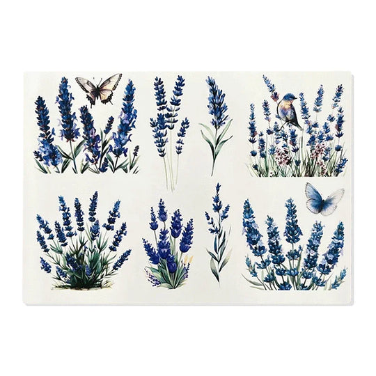 Kerzenfolie, Kerzentattoo "Lavendel", Farbig, DIN A5