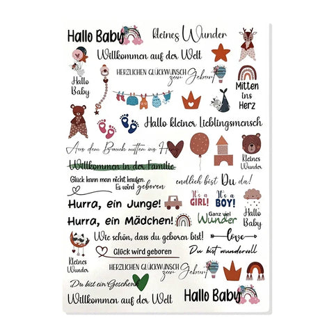 Kerzenfolie, Kerzentattoo "Maritim Bunt", Farbig, DIN A4