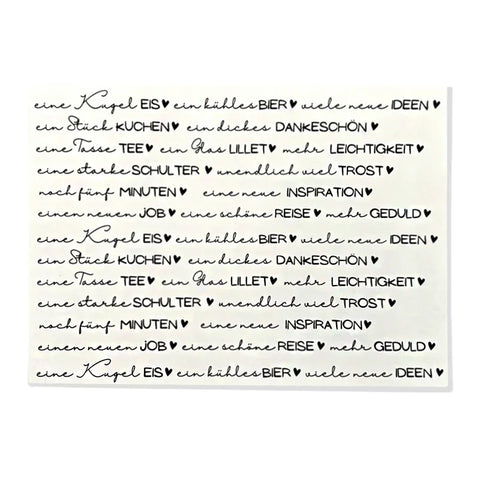 Kerzenfolie, Kerzentattoo "Nimm dir...4", Schwarz, DIN A4, für lange Kerzen