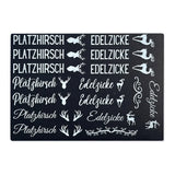 Kerzenfolie, Kerzentattoo "Platzhirsch/Edelzicke", Weiß, DIN A5