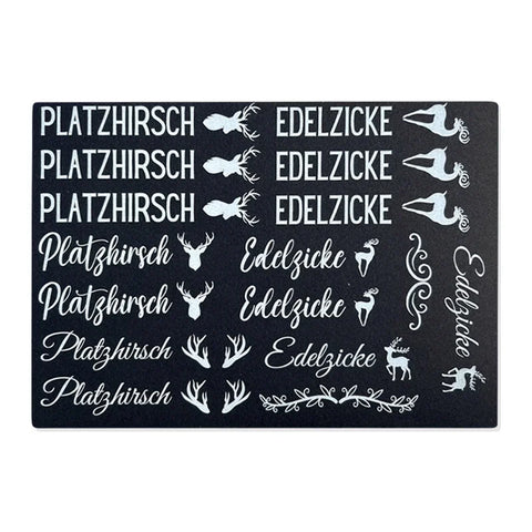 Kerzenfolie, Kerzentattoo "Platzhirsch/Edelzicke", Weiß, DIN A5