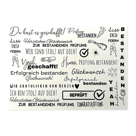 Kerzenfolie, Kerzentattoo "Prüfung", Schwarz, DIN A5