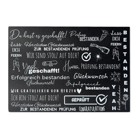 Kerzenfolie, Kerzentattoo "Prüfung", Weiß, DIN A5