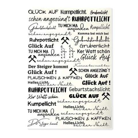 Kerzenfolie, Kerzentattoo "Ruhrpott", Schwarz, DIN A4