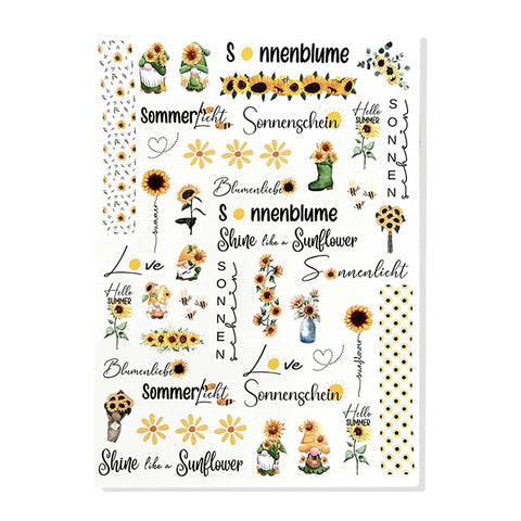 Kerzenfolie, Kerzentattoo "Sonnenblume", Farbig, DIN A4