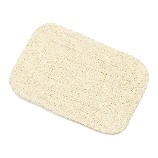 Luffa Seifenablage rechteckig, Ovis Schafmilchseife, 12x8 cm
