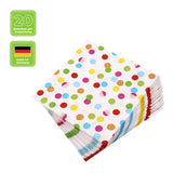 Lunchservietten „Party Dots“, 33x33 cm, 3-lagig, Home Fashion®, 20 Stück - luterne.shop