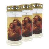 Grabkerzen mit Motiv "Madonna" Nr. 412, MEMORIAM, 4 Tage, 3 St.