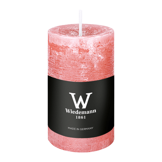 Marble Rustik Stumpenkerze Soft Pink, 90/58 mm, Wiedemann, Brenndauer 30h, durchgefärbt