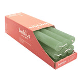 Stabkerzen Rustik, 23/270 mm, Olivgrün, BOLSIUS, Brenndauer ca. 13h, 9 Stück pro Verpackung - luterne.shop