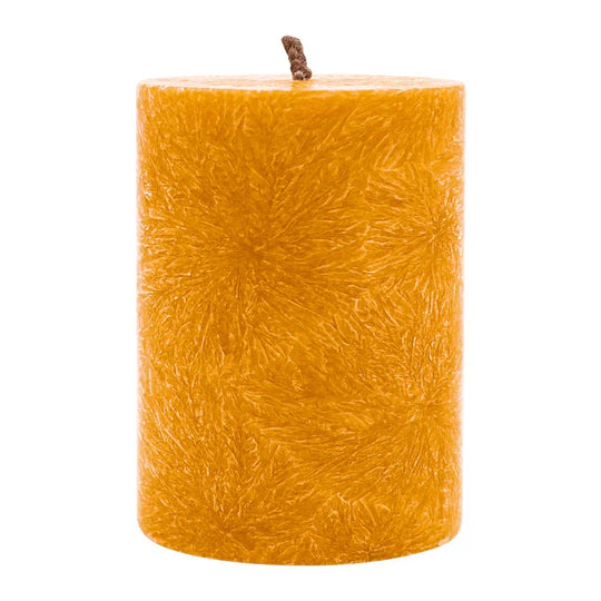 Stumpenkerze aus Stearin, Orange, 50/65 mm, 100% pflanzlicher Wachs, KERZENFARM HAHN, Brenndauer ca. 15h