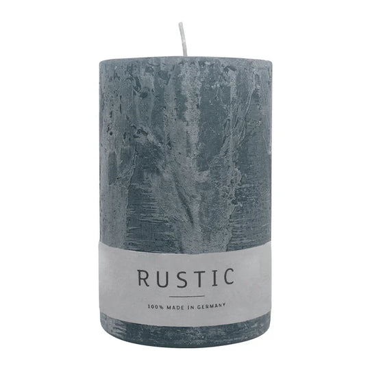 RUSTIC Stumpenkerze Anthrazit, 110/70 mm, WENZEL, Brenndauer 51h, selbstverlöschend