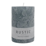 RUSTIC Stumpenkerze Anthrazit, 80/60 mm, WENZEL, Brenndauer 25h, selbstverlöschend