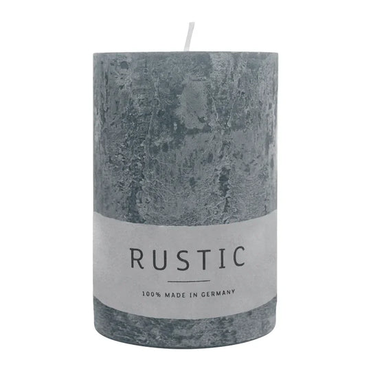 RUSTIC Stumpenkerze Anthrazit, 80/60 mm, WENZEL, Brenndauer 25h, selbstverlöschend
