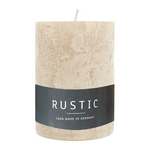 RUSTIC Stumpenkerze Creme, 80/70 mm, WENZEL, Brenndauer 34h, selbstverlöschend